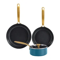 Combekk Baterías De Cocina<Set de olla y sartén Element, 4 piezas, Ocean Blue AzulPlateadoColor dorado