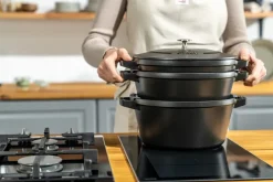 STAUB Set de ollas y sartenes apilables 5 piezas, Negro Online