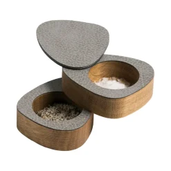 LIND DNA Set de pimentero y salero Curve, Natural- antracita Gris
