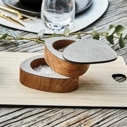 LIND DNA Set de pimentero y salero Curve, Natural- antracita Gris