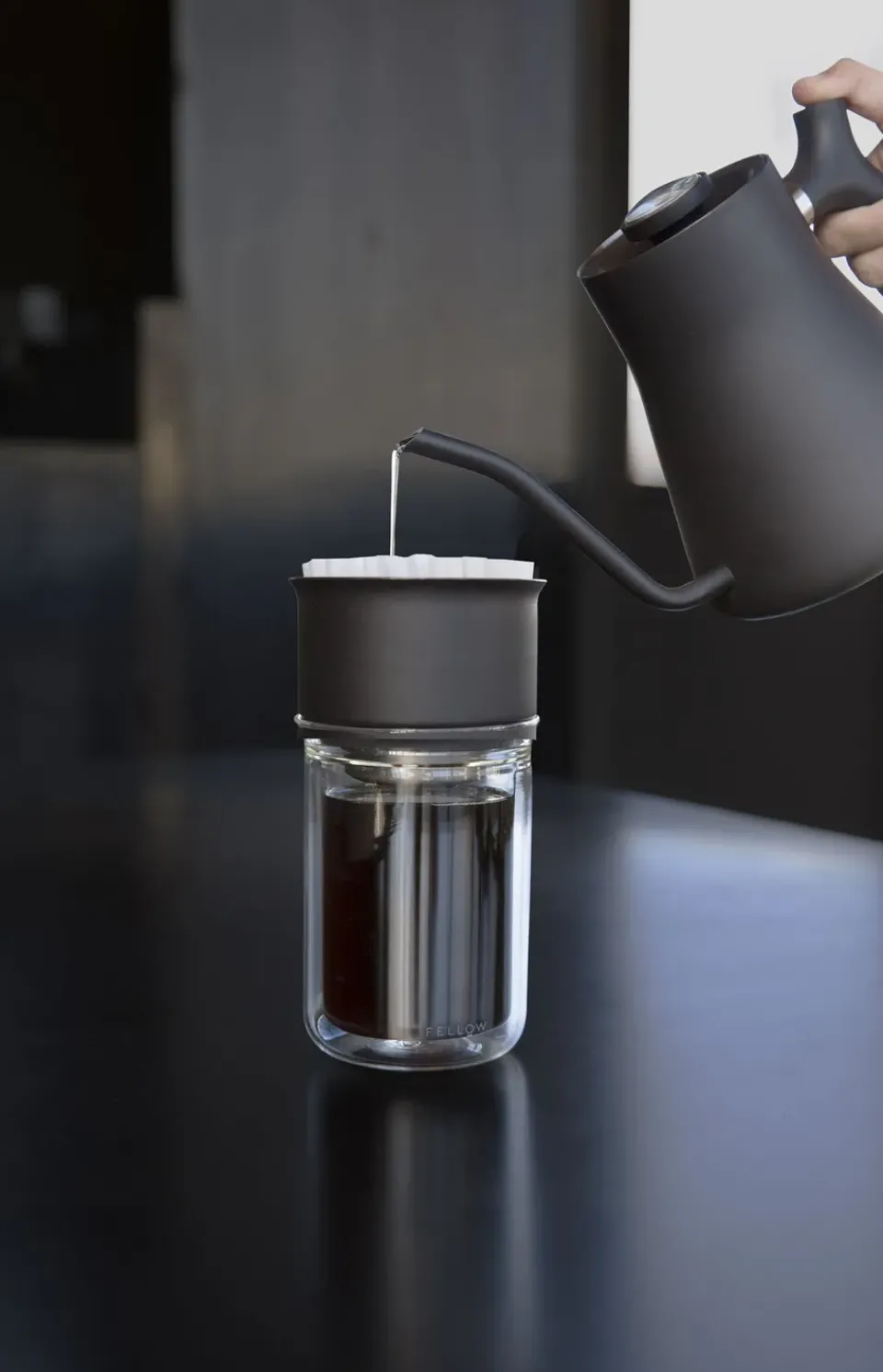 Fellow Cafeteras Y Cafeteras De Émbolo<Set de pour-over Stagg X, Matte black-clear glass NegroTransparente