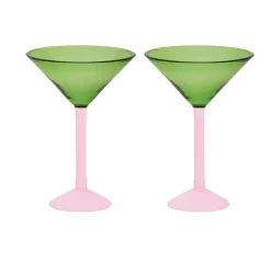 URBAN NATURE CULTURE Set de regalo de copas de martini , 2-pack, Green Verde Outlet