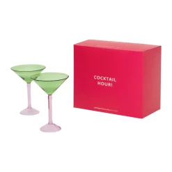 URBAN NATURE CULTURE Set de regalo de copas de martini , 2-pack, Green Verde Outlet
