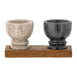 Bloomingville Set de salero y pimentero Inesa, Mármol-madera de mango MarrónBlancoNegro Outlet