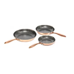 Hâws Set de sartenes con recubrimiento hybrid coating Santo, 3 piezas, Oro rosado NaranjaPlateadoNegro Outlet