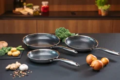 Hâws Baterías De Cocina<Set de sartenes hybrid coating Santo, 3 piezas, Acero inoxidable Plateado