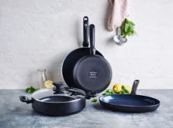 GreenPan Set de sartenes Torino, 24 + 28 cm Negro Outlet