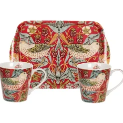 Pimpernel Juegos De Vajilla<Set de tazas y bandeja Strawberry Thief, Rojo