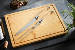 Hâws Set de trinchar con tabla de cortar Laguiole By , 3 piezas, Oliva MarrónPlateado