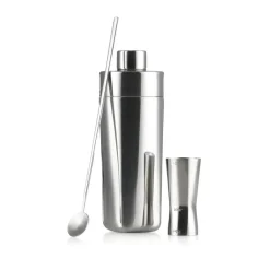 Zone Denmark Set de utensilios de bar Rocks 3 piezas, Metal Plateado Hot