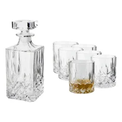 Dorre Set de whisky Vide, botella y 6 vasos de whisky, cristal Transparente Clearance