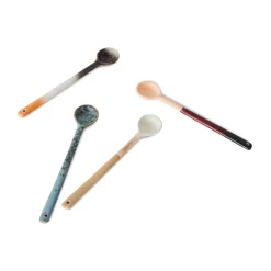HKliving Cubiertos De Mesa<Setcucharas de cerámica L, 70's 4-pack, Breeze Multi