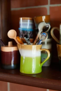 HKliving Cubiertos De Mesa<Setcucharas de cerámica L, 70's 4-pack, Breeze Multi