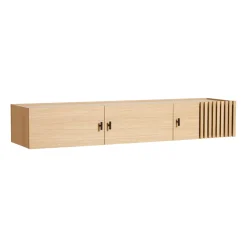 Woud Mesas Para Tv Y Media|Mesas Para Tv Y Media<Sideboard de pared Array, 150 cm, Roble pigmentado blanco BeigeNegro