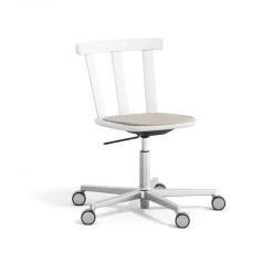 Stolab Sillas De Oficina<Silla Alt base giratoria con asiento tapizado abedul, Hallingdal 65-103 grey/beige-blanco 21 Gris