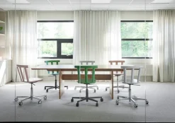 Stolab Sillas De Oficina<Silla Alt base giratoria con asiento tapizado abedul, Hallingdal 65-103 grey/beige-blanco 21 Gris