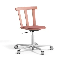 Stolab Silla Alt base giratoria con asiento tapizado abedul, Vidar 4, 633 pink-malva 27 Rosa New