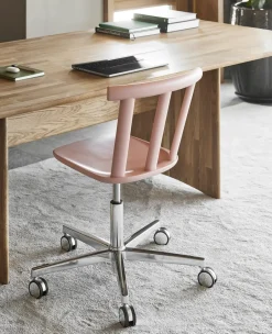 Stolab Silla Alt base giratoria con asiento tapizado abedul, Vidar 4, 633 pink-malva 27 Rosa New