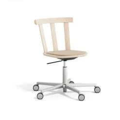 Stolab Sillas De Oficina<Silla Alt base giratoria con asiento tapizado abedul, Hallingdal 65-200 -Barniz mate claro Beige
