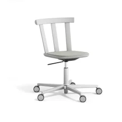 Stolab Silla Alt base giratoria con asiento tapizado abedul, Hallingdal 65-110 light grey- claro 51 Gris