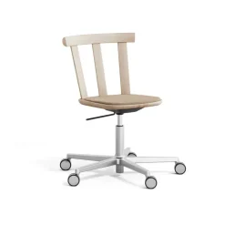 Stolab Silla Alt base giratoria con asiento tapizado roble, Hallingdal 65-200 -Barniz mate claro Beige Hot