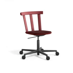 Stolab Sillas De Oficina<Silla Alt base giratoria con asiento tapizado abedul, Hallingdal 65-694 maroon-lingon 19 Rojo