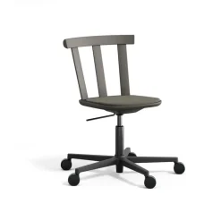 Stolab Silla Alt base giratoria con asiento tapizado abedul, Hallingdal 65-153 dark grey- oscuro 62 Gris New