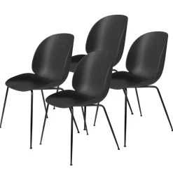 GUBI Sillas<Silla Beetle con las patas negras 4 unidades, Black Negro