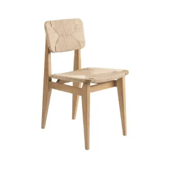 GUBI Sillas<Silla C-Chair, Oak oiled, asiento y respaldo trenzado natural Beige