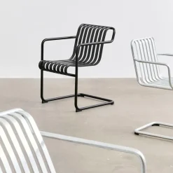 HAY Silla con brazos Palissade Cantilever Dining , Antracita Negro New