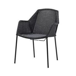 Cane-line Sillas De Terraza|Sillas De Jardín Y Sillas De Exterior<Silla con reposabrazos apilable Breeze weave, Black Negro