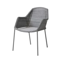 Cane-line Silla con reposabrazos apilable Breeze weave, Light grey Gris Sale