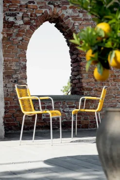 Fiam Silla con reposabrazos Mya aluminio, Yellow Amarillo Best