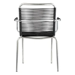 Fiam Silla con reposabrazos Mya aluminio, Black Negro Outlet