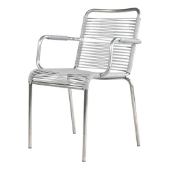 Fiam Silla con reposabrazos Mya aluminio, Grey Gris New