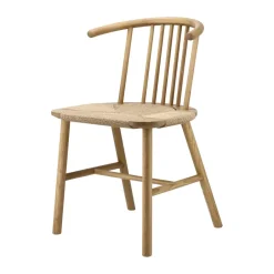 NJRD Sillas<Silla de comedor VIOR asiento trenzado, Roble lacado-natural Beige