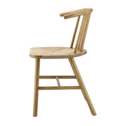 NJRD Sillas<Silla de comedor VIOR asiento trenzado, Roble lacado-natural Beige