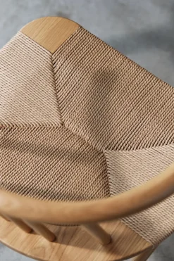 NJRD Sillas<Silla de comedor VIOR asiento trenzado, Roble lacado-natural Beige