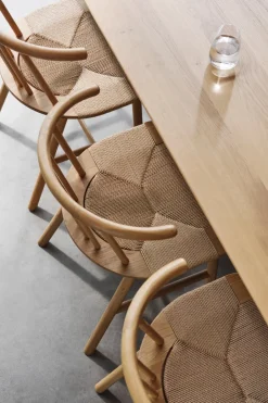 NJRD Sillas<Silla de comedor VIOR asiento trenzado, Roble lacado-natural Beige