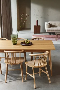 NJRD Sillas<Silla de comedor VIOR asiento trenzado, Roble lacado-natural Beige