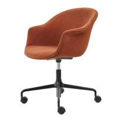 GUBI Sillas De Oficina<Silla de oficina Bat Meeting Chair completamente tapizada, Belsuede special fr dedar 133-patas negras Naranja