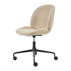 GUBI Silla de oficina Beetle Meeting Chair completamente tapizada, Karakorum dedar 003-patas negras Beige Best