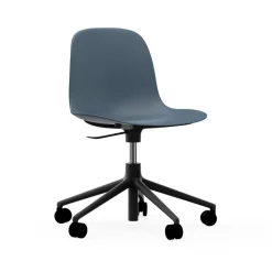 Normann Copenhagen Sillas De Oficina<Silla de oficina Form chair swivel 5W, , aluminio negro, ruedas Azul