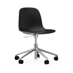 Normann Copenhagen Silla de oficina Form chair swivel 5W, , aluminio, ruedas Negro Clearance