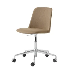 &Tradition Sillas De Oficina<Silla de oficina Rely HW30, Tela re-wool 458 , base de aluminio Marrón