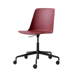 &Tradition Sillas De Oficina<Silla de oficina Rely HW28, Red brown, base giratoria en negro Rojo
