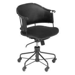 Källemo Sillas De Oficina<Silla de oficina Sheriff, Cuero Tärnsjö - base lacada Negro