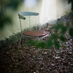 Byarums bruk Sillas De Jardín Y Sillas De Exterior<Silla Dover, Caoba, soporte de aluminio en bruto MarrónPlateado