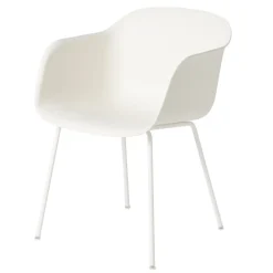 Muuto Sillas<Silla Fiber chair con reposabrazos, Blanco