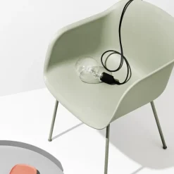 Muuto Sillas<Silla Fiber chair con reposabrazos, Dusty green-Green (plástico) Verde
